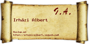 Irházi Albert névjegykártya